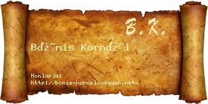 Bónis Kornél névjegykártya
