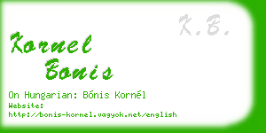 kornel bonis business card